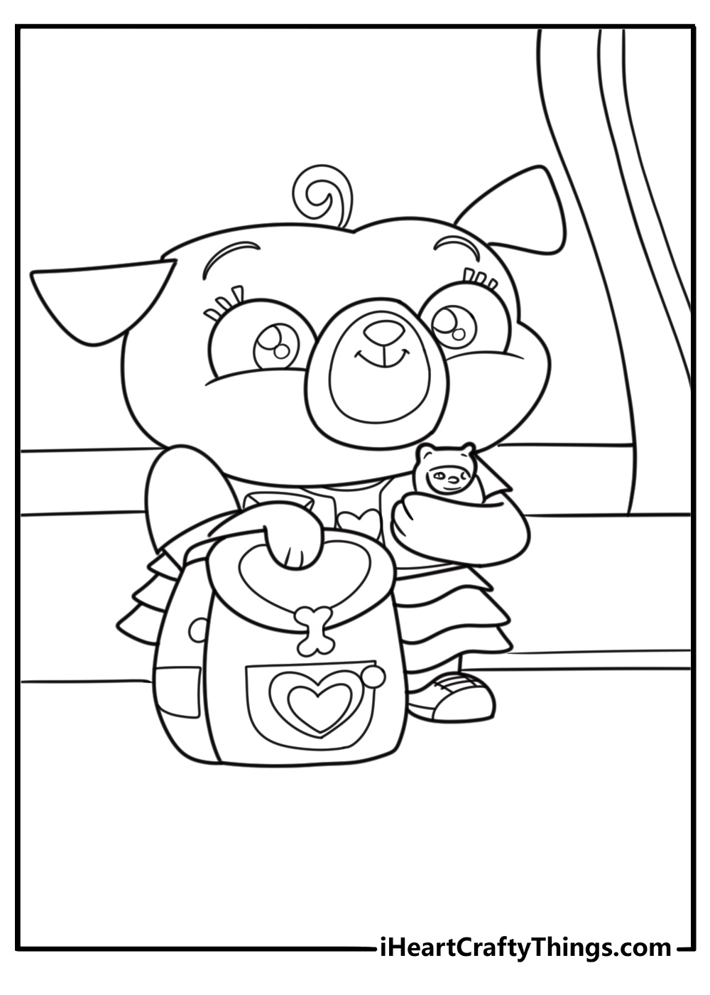 Potato hiding in Chip's backpack coloring sheet