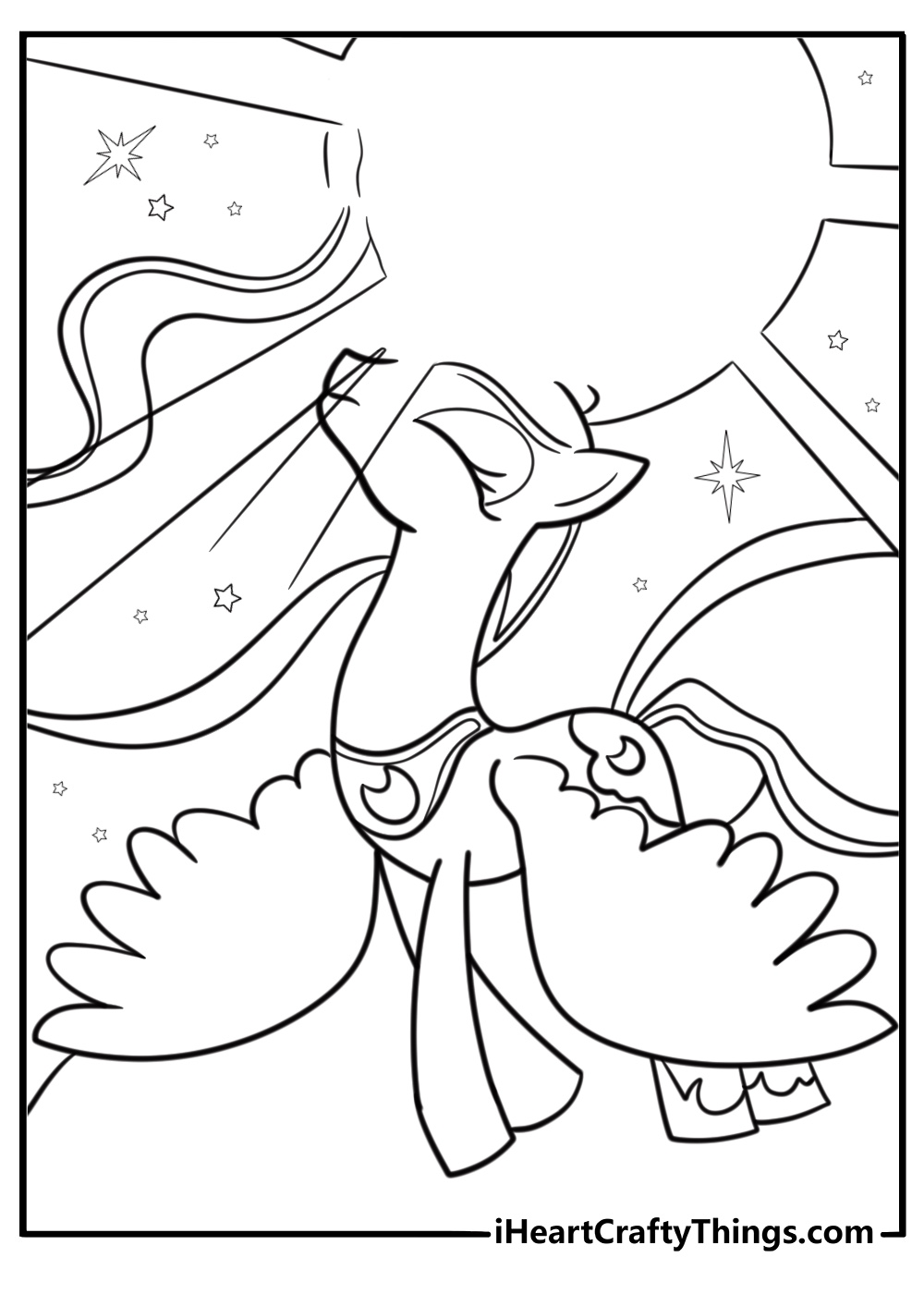 Princess Luna entering a dream coloring sheet