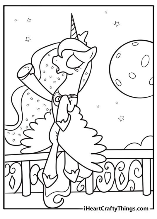 Princess Luna in Canterlot Castle coloring sheet