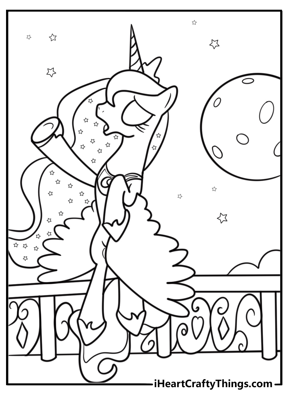 Princess Luna in Canterlot Castle coloring sheet
