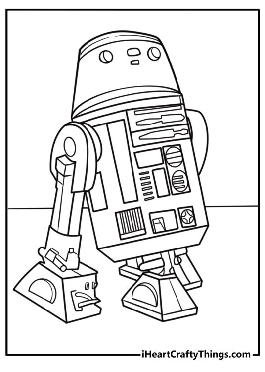 R2 D2 coloring page during Clone Wars mission