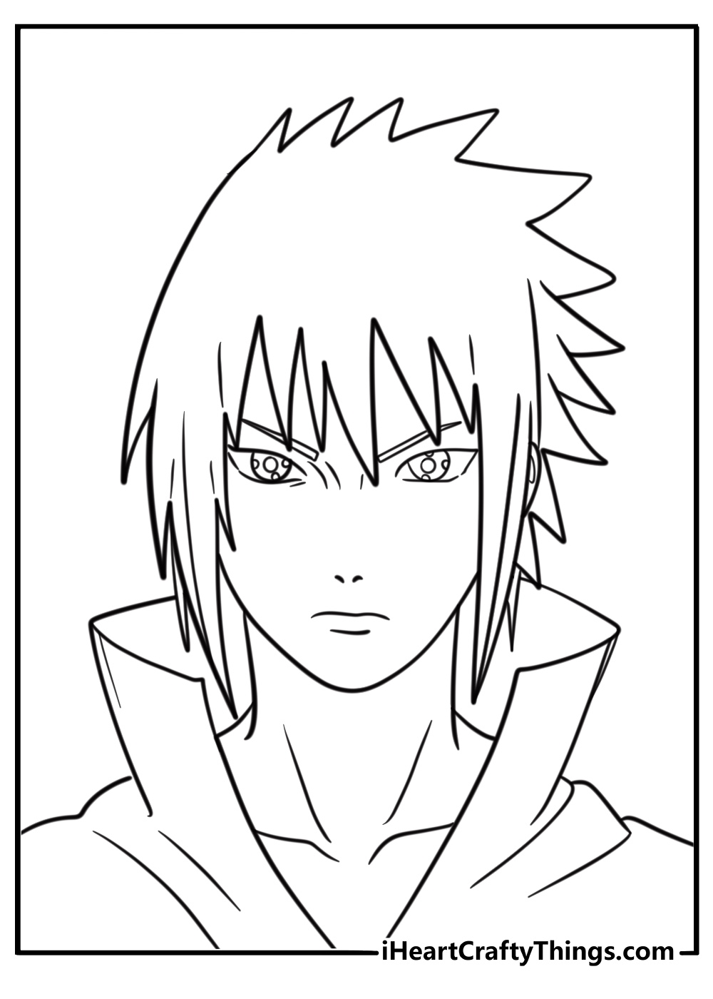 Sasuke with Sharingan eyes coloring page