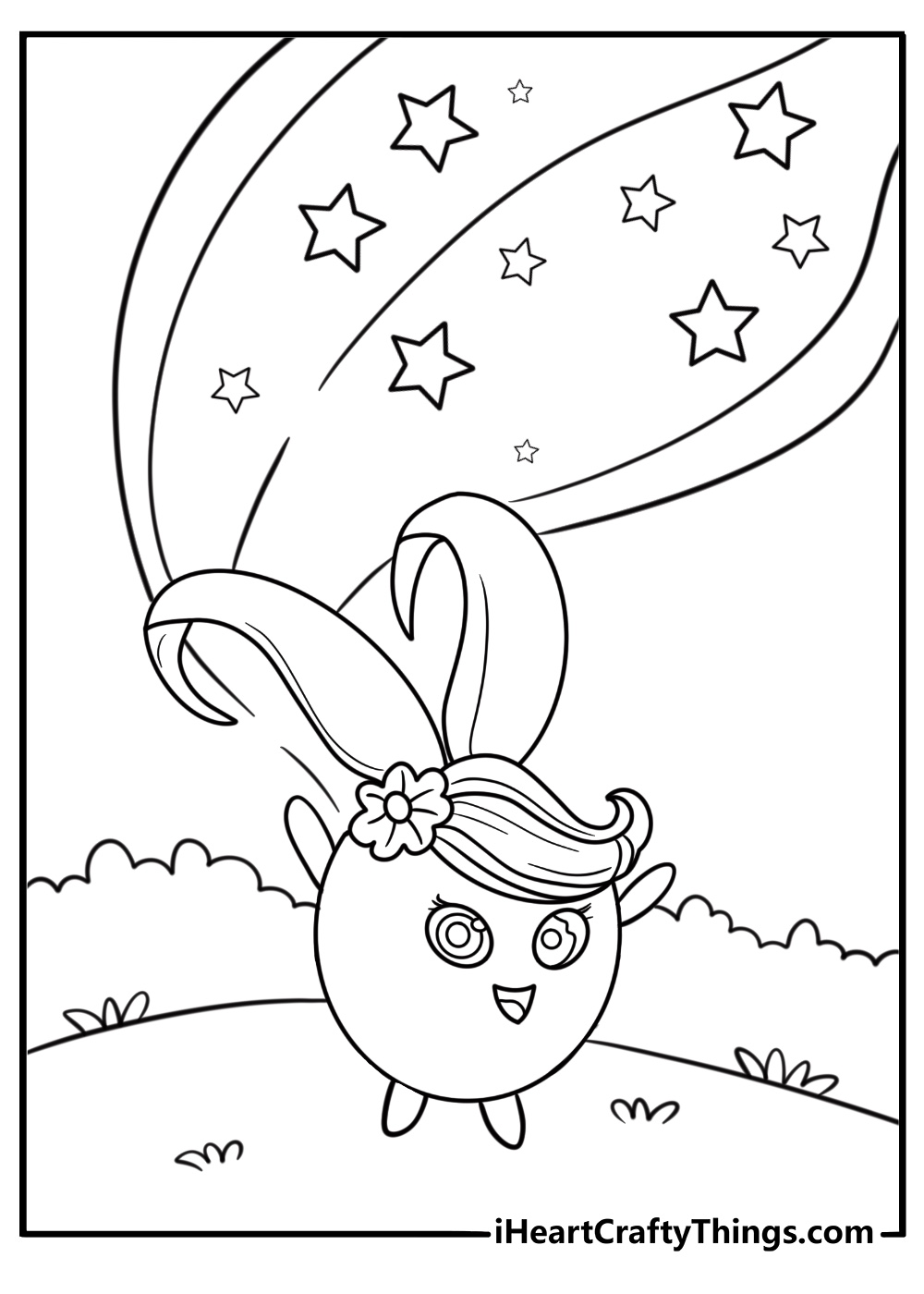 Shiny creating glitter trails in the sky coloring page