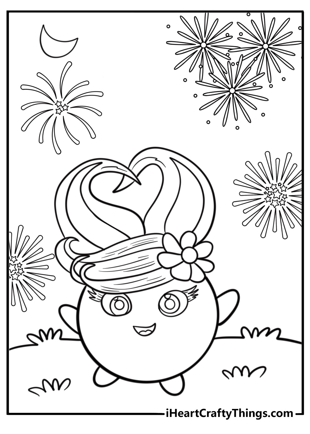 Shiny lighting up the night sky coloring page