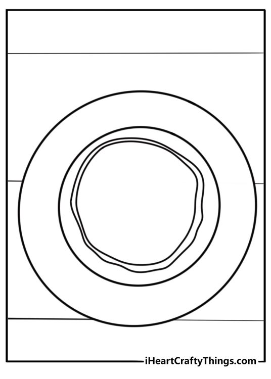 Single pancake on a plate coloring page for toddlers