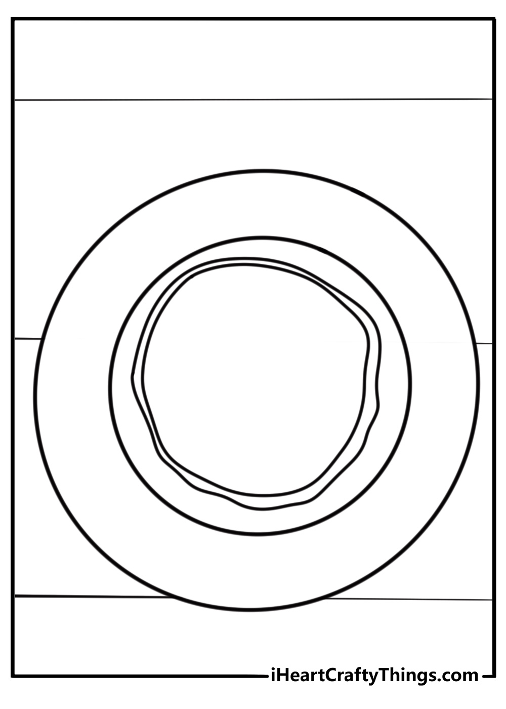 Single pancake on a plate coloring page for toddlers
