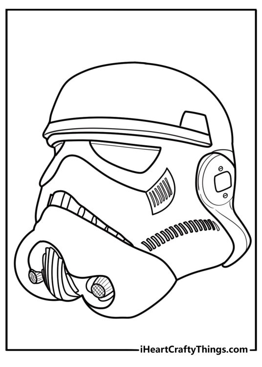 Stormtrooper helmet close up free coloring page