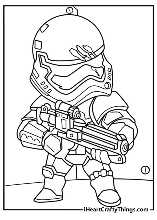 Stormtrooper in battle formation coloring page