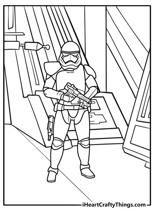 Stormtrooper inside Imperial base coloring page