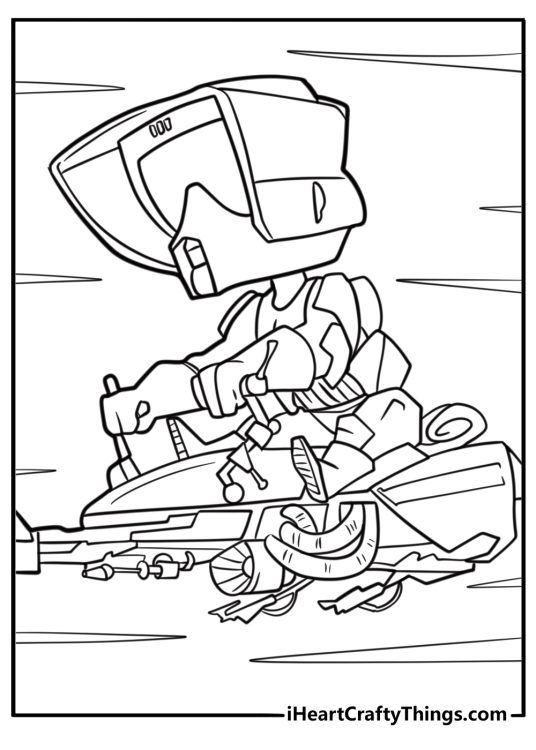Stormtrooper riding speeder bike free coloring page