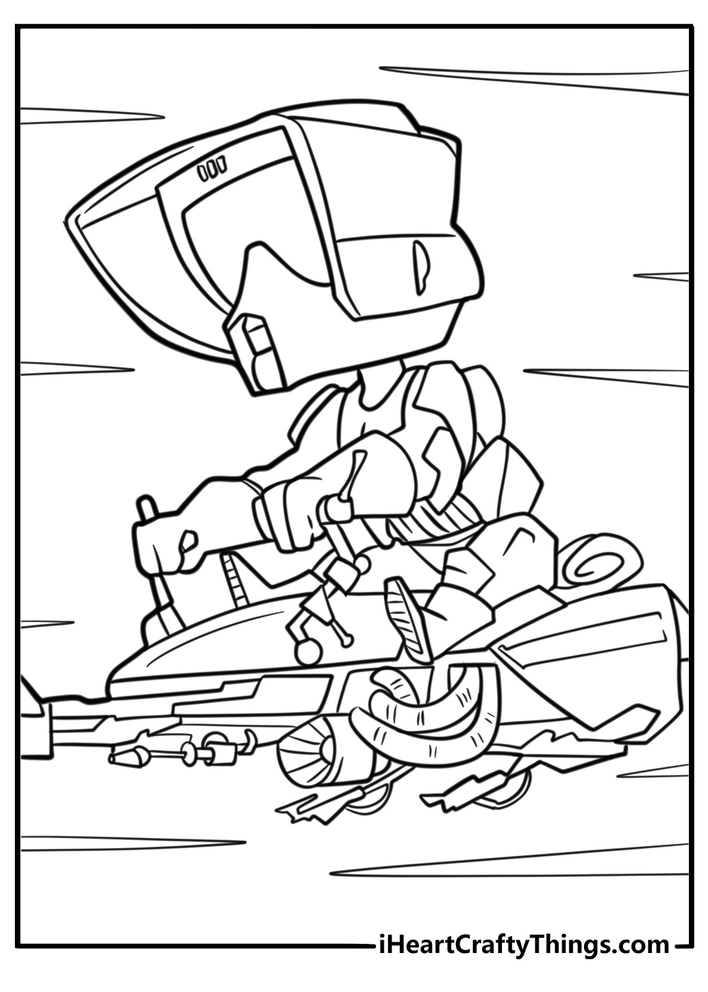 Stormtrooper riding speeder bike free coloring page