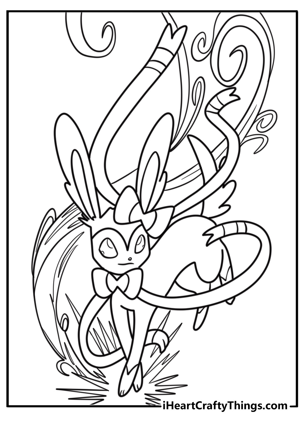 Sylveon using Fairy type move coloring sheet