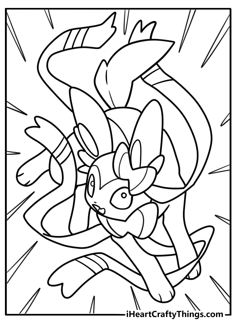 Sylveon using light pink energy move coloring sheet