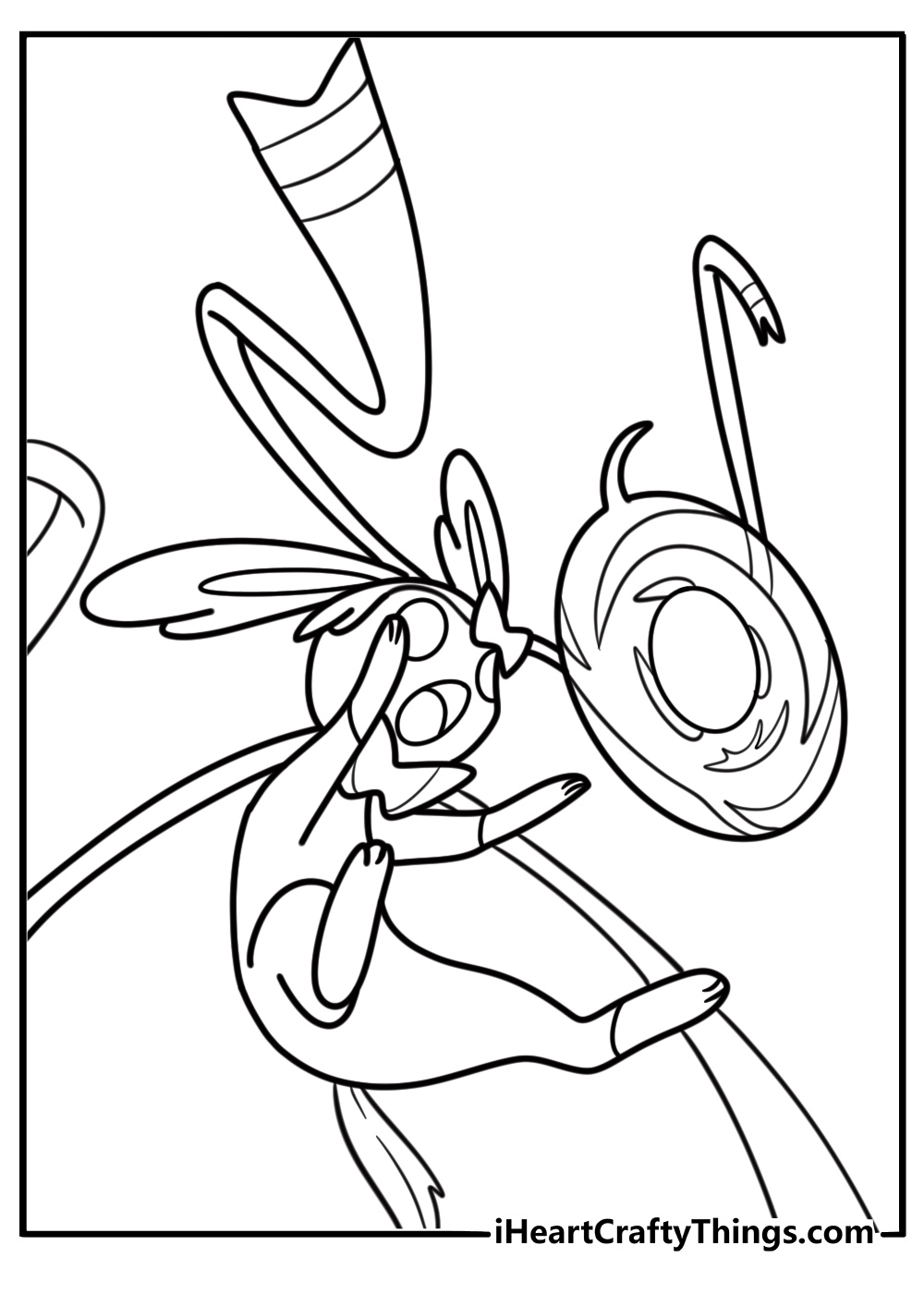 Sylveon using Moonblast attack coloring page