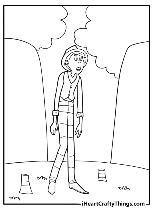 The Once ler in a dark empty landscape coloring page