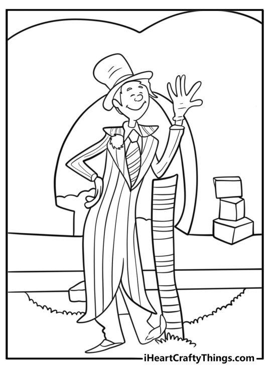 The Once ler in his wagon before the factory coloring page