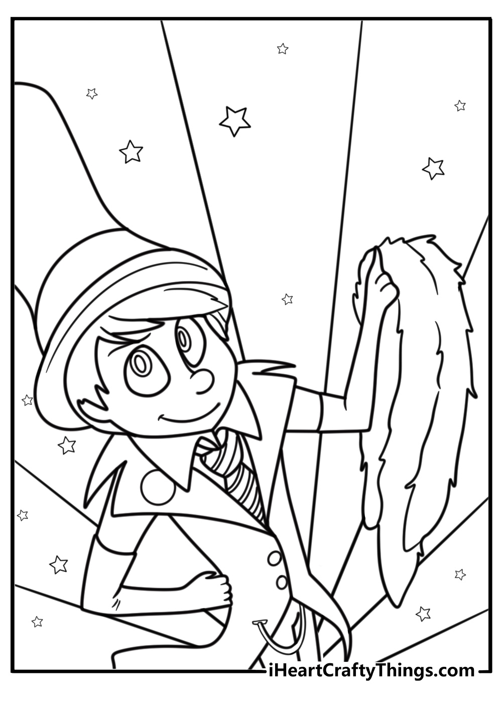 The Once ler throwing a thneed into a crowd coloring page
