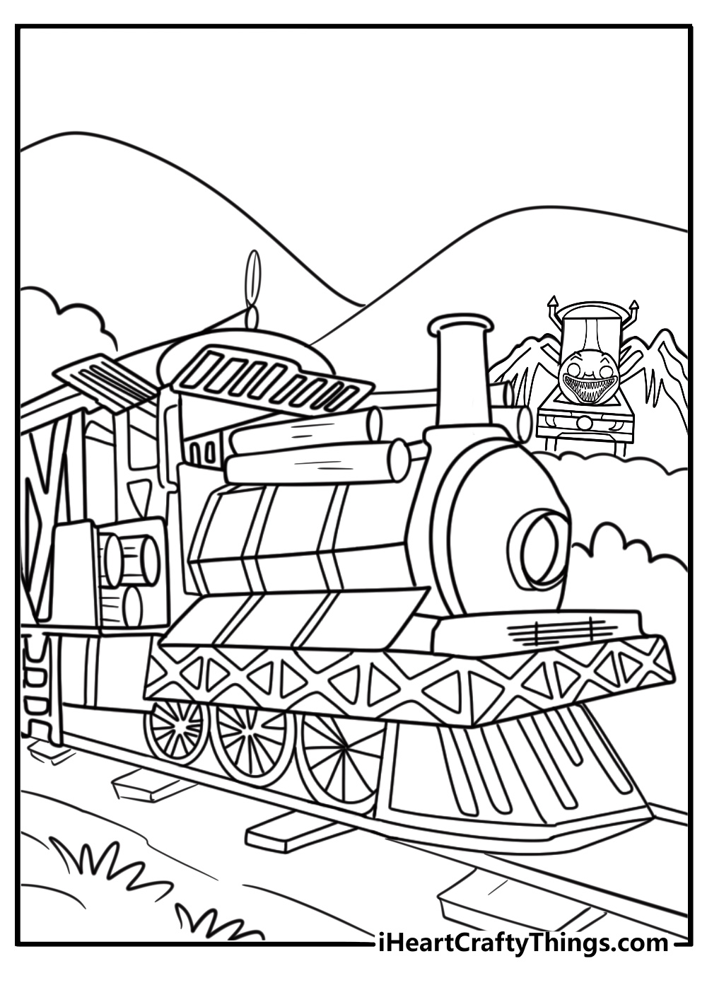 The player's armored train on high alert watching for Charles coloring sheet