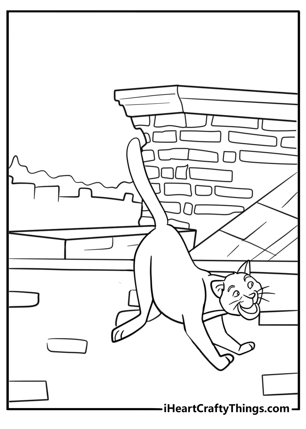 Thomas OMalley jumping from rooftop to rooftop detailed coloring sheet