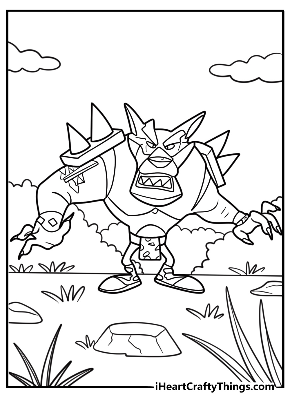 Tiny Tiger looking fierce printable coloring sheet