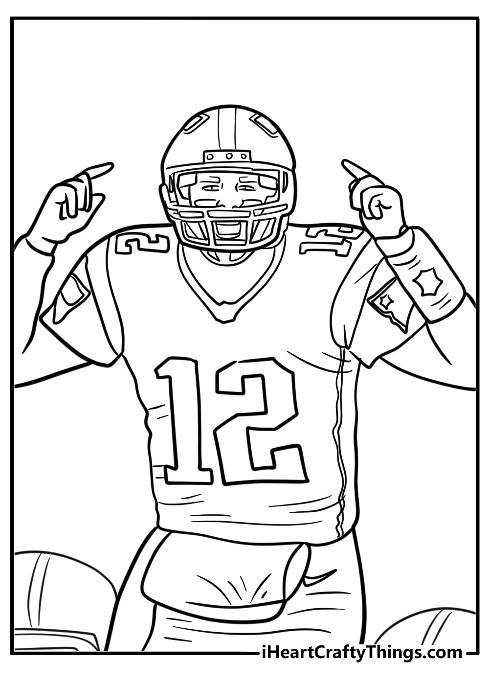 Tom Brady calling a play at the line coloring page