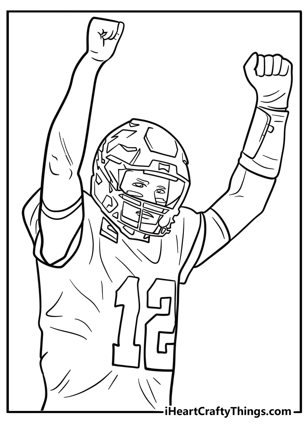 Tom Brady celebrating a touchdown coloring page