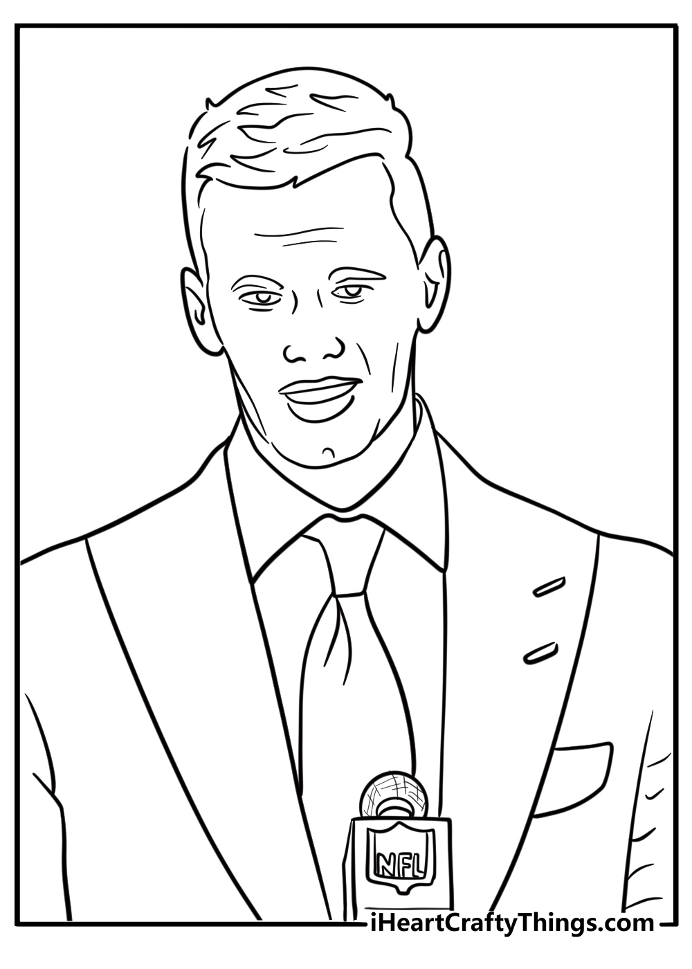 Tom Brady during a press conference coloring page