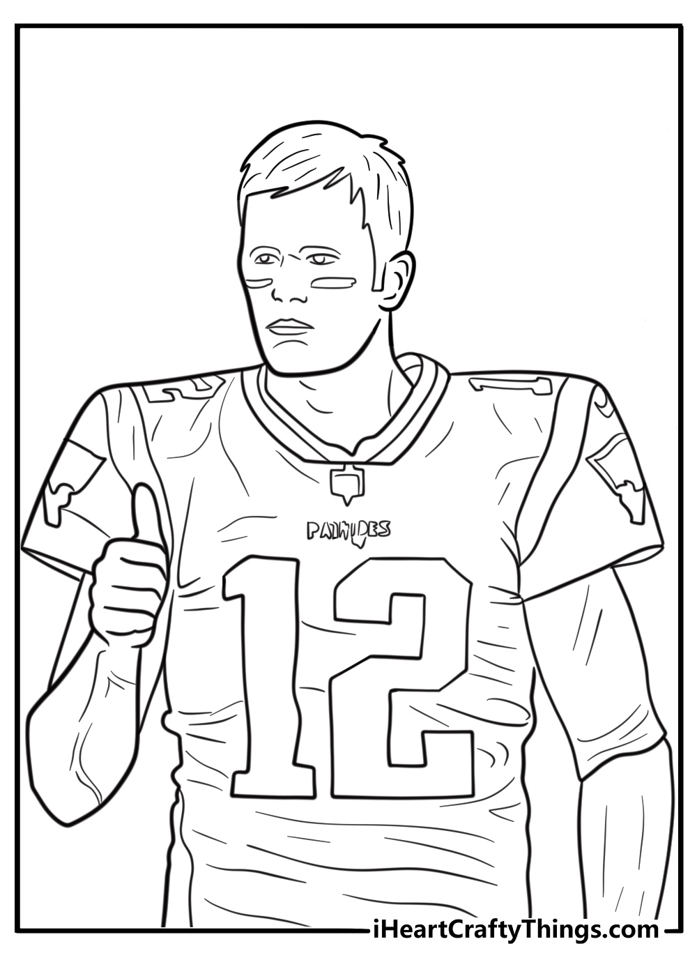 Tom Brady in New England Patriots uniform coloring page
