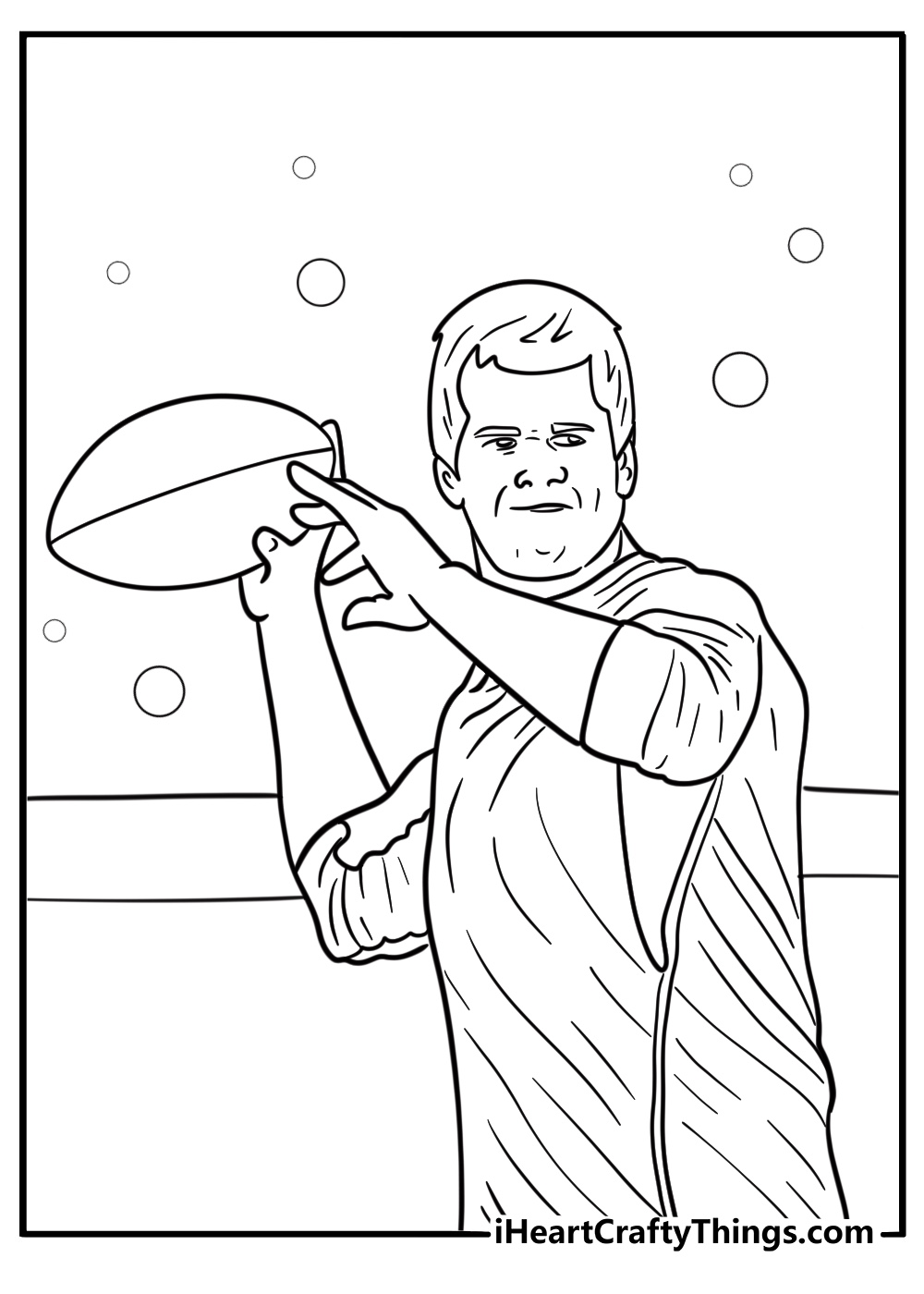Tom Brady warming up before a game coloring page