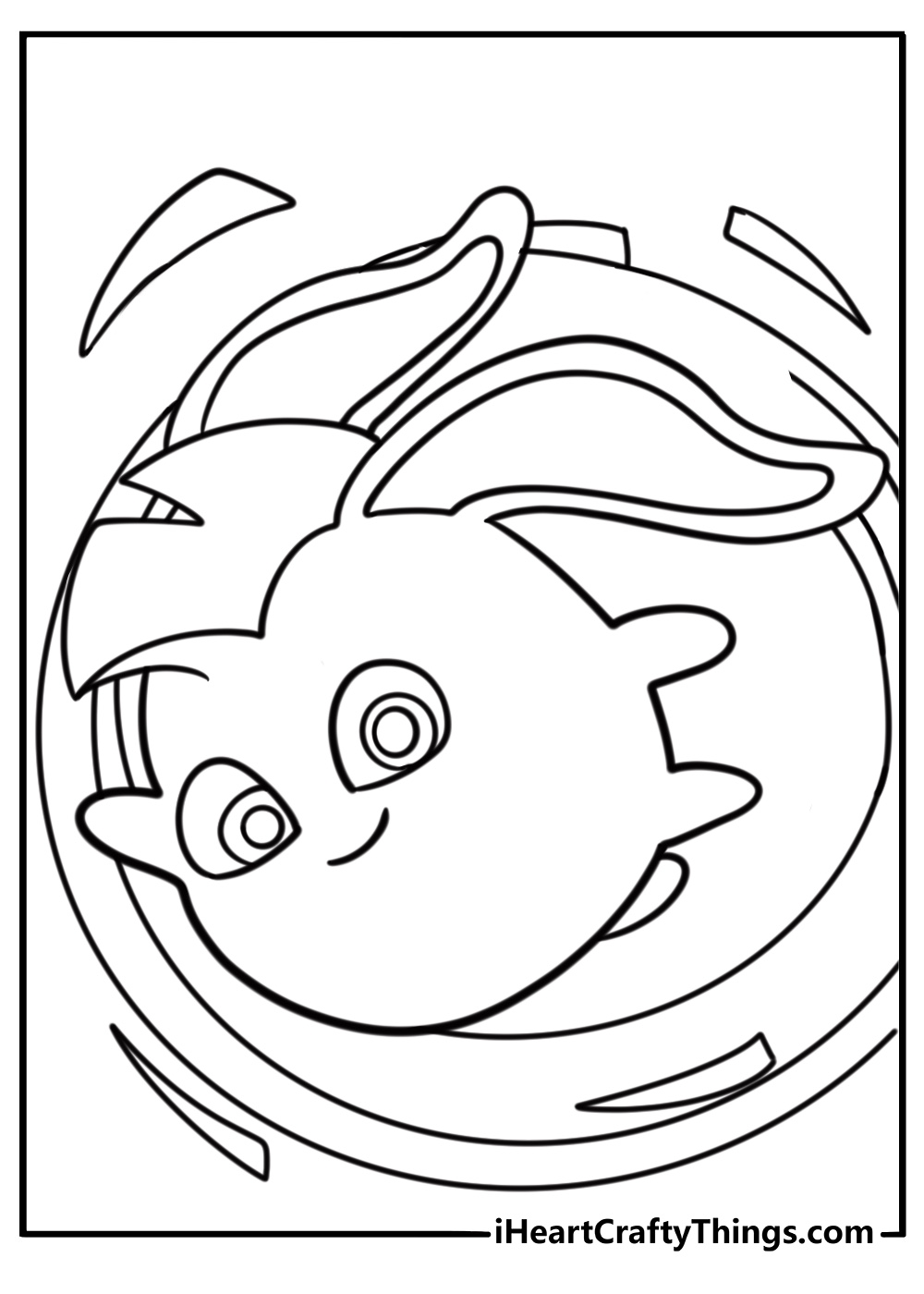 Turbo leaving a swirl of energy behind coloring page