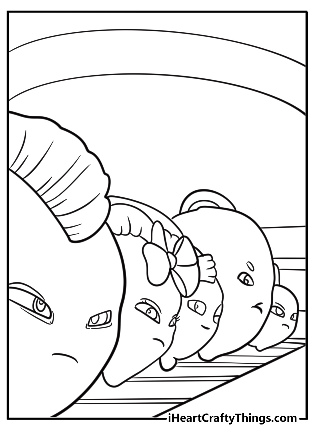 Turbo racing through a tunnel coloring page