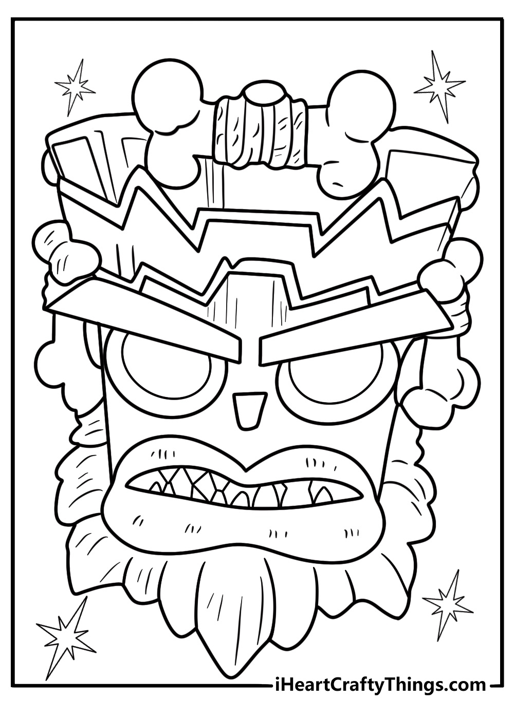 Uka Uka angry with glowing eyes coloring page