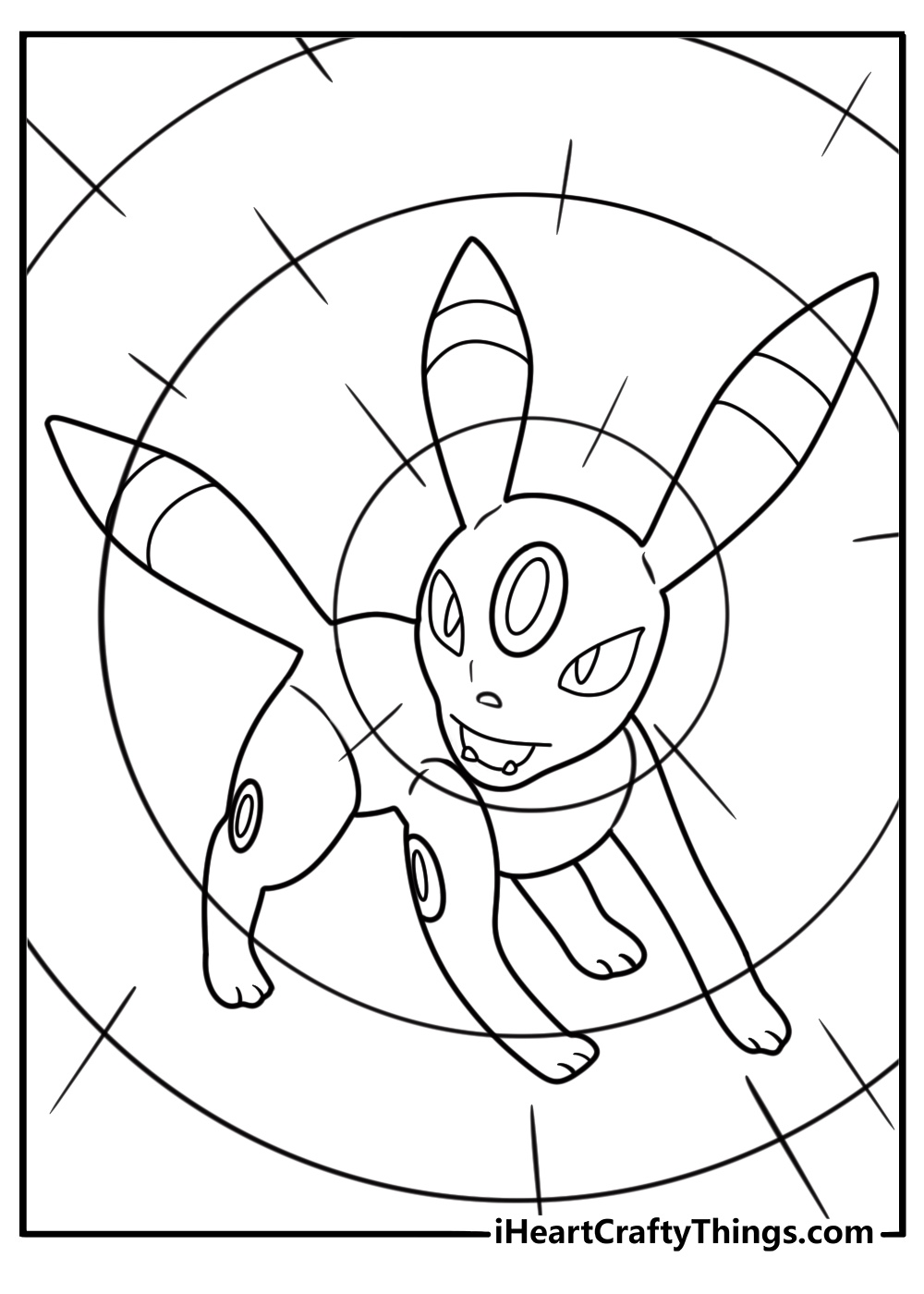 Umbreon using dark type energy coloring page