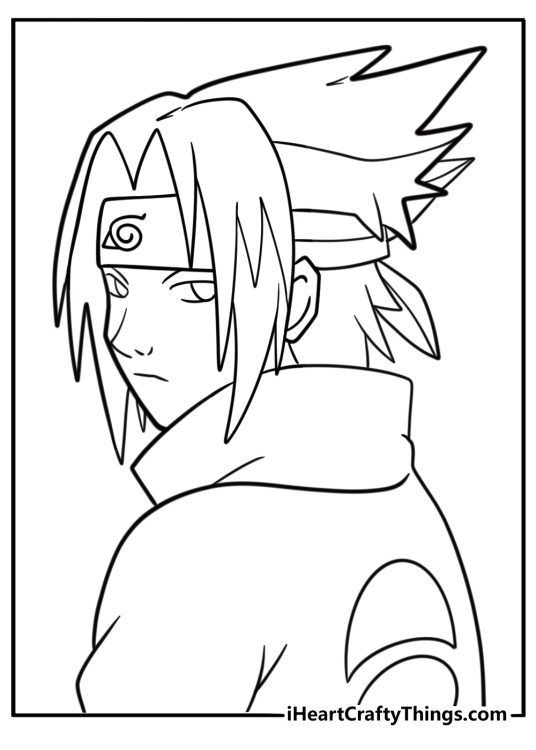 Young Sasuke from original Naruto series coloring page