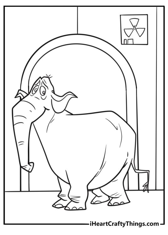 Pickles sneaking through a vent in a factory setting detailed coloring sheet