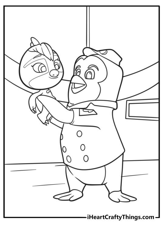 Baby sloth being tucked in for a nap coloring page