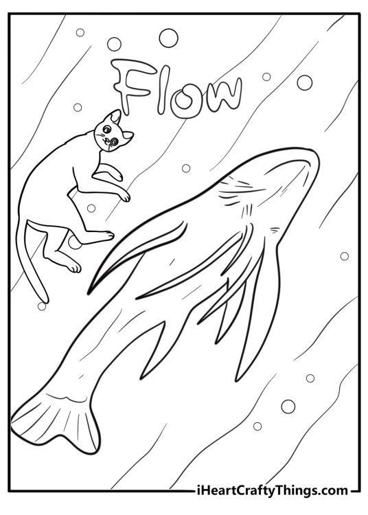 Beached whale resting beside flow cat in quiet woods