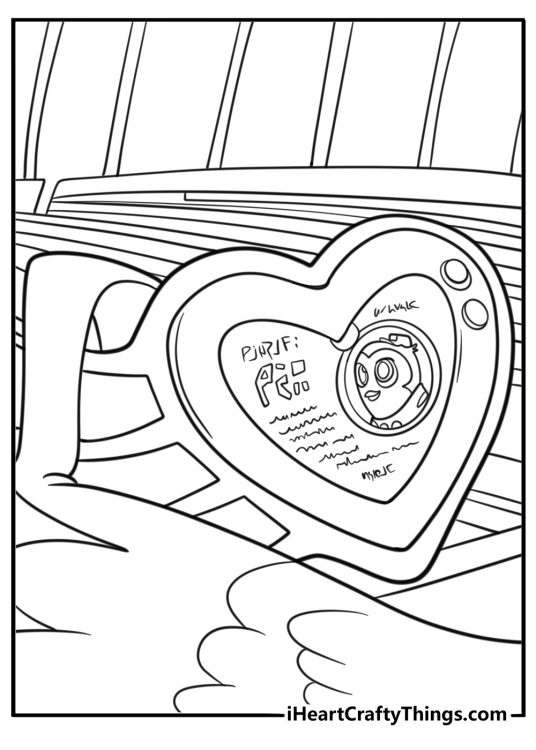 Checklist with stamps and stickers ready for mission coloring page