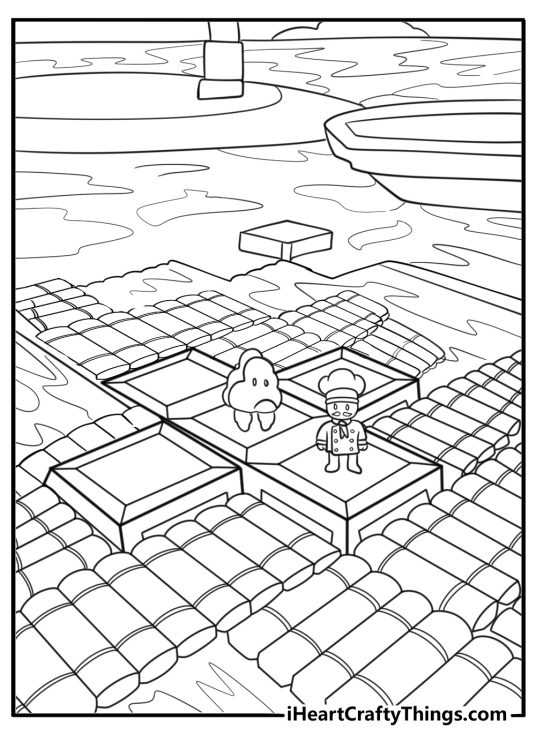 Chef Gordon with flour cloud on Bombardment map coloring page