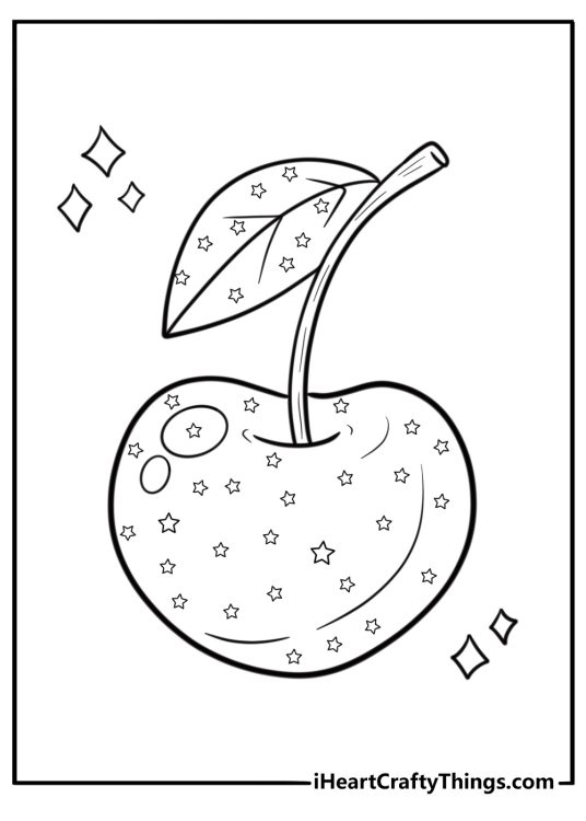 Cherry ornament for holiday decoration fun printable sheet