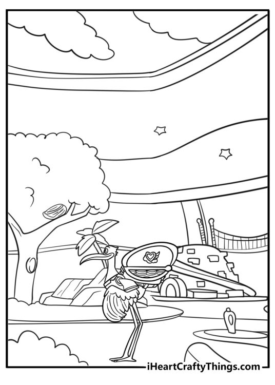 Cozy nest for bird deliveries in the aviary room coloring page