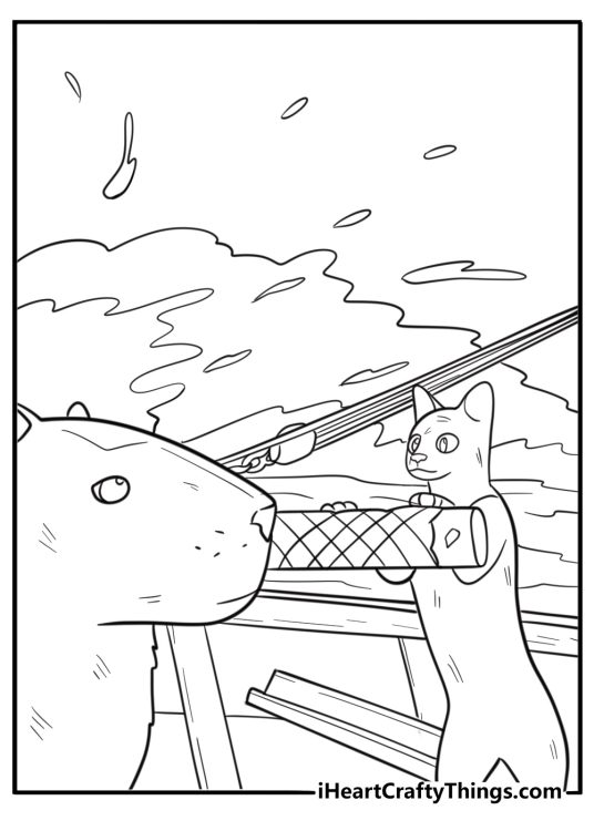 Flow characters balancing on the boat during a windstorm