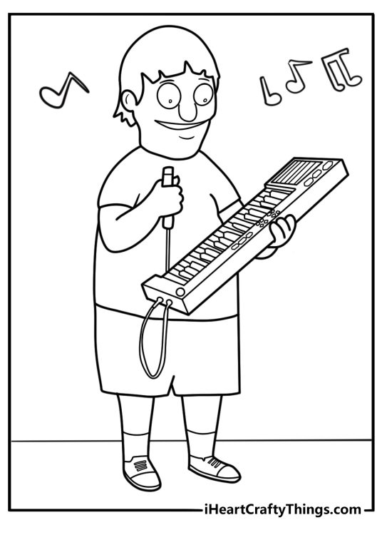 Gene making sound effects coloring page