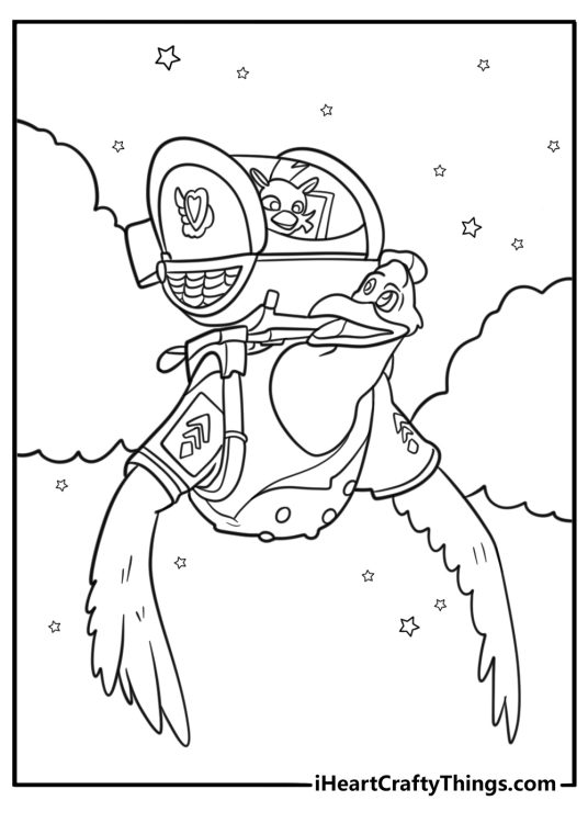 Gentle night sky background for bedtime delivery scene coloring page