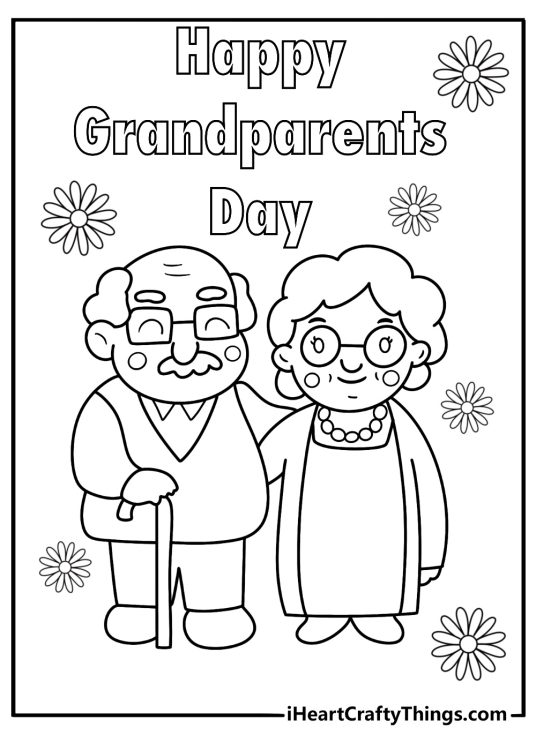 Grandparents day coloring pages