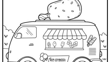 Ice cream truck coloring pages