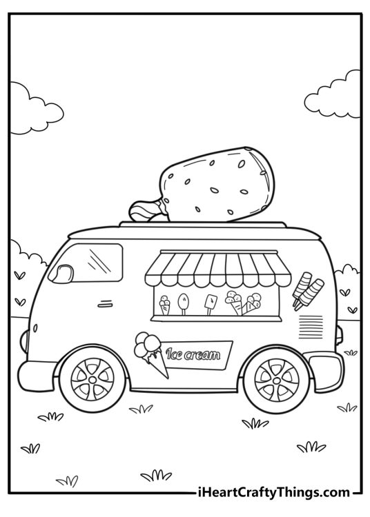 Ice cream truck coloring pages