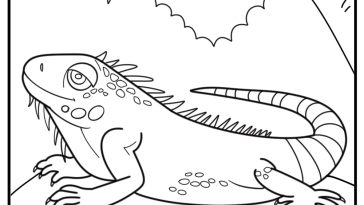 Iguana coloring pages