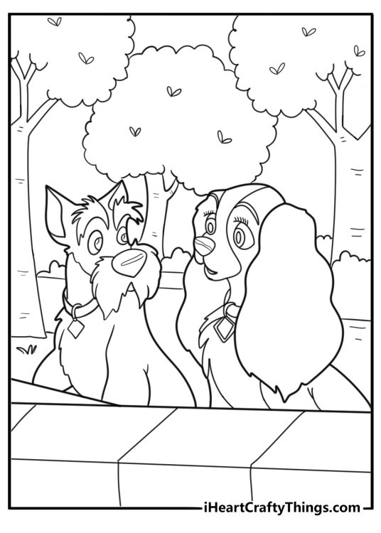 Jock talking to lady coloring page