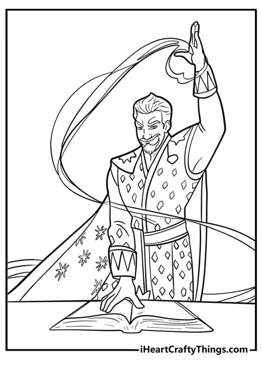 King Magnifico guarding his wish chamber free printable page